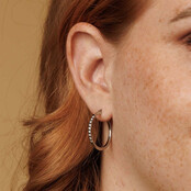 Stralende Oorringen met Zirkonia Kristallen 25mm