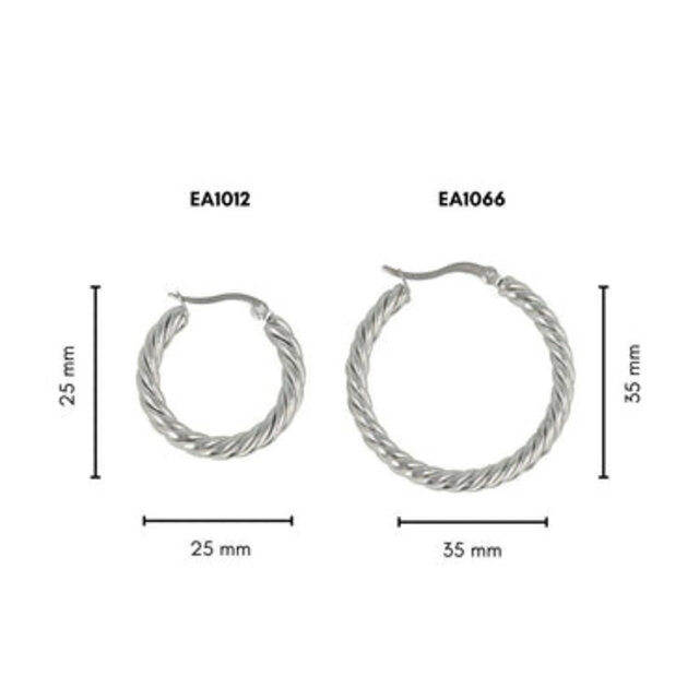 Elegante Gedraaide Oorring 25x3 mm