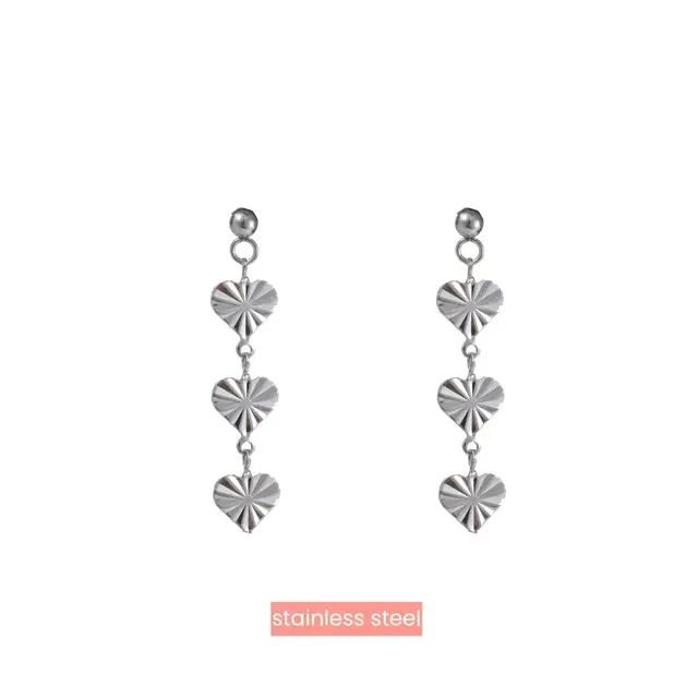 3 hearts Stud Oorbellen Zilver E3752-1