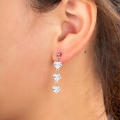 3 hearts Stud Oorbellen Zilver E3752-1