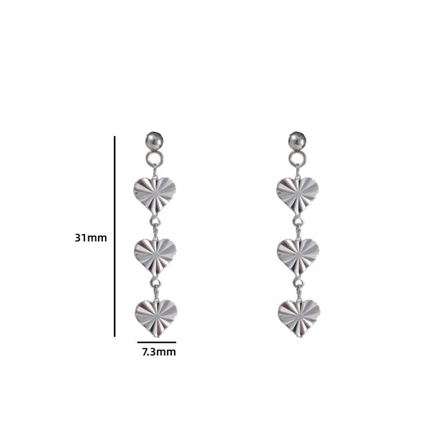 3 hearts Stud Oorbellen Zilver E3752-1