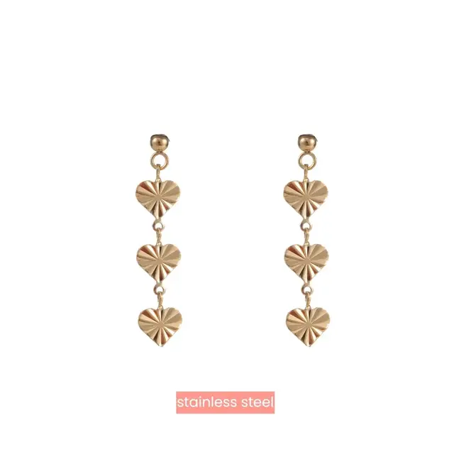 3 hearts Stud Oorbellen Goud E3752-2