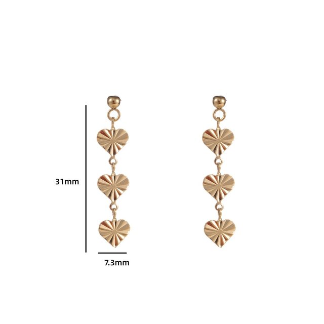 3 hearts Stud Oorbellen Goud E3752-2