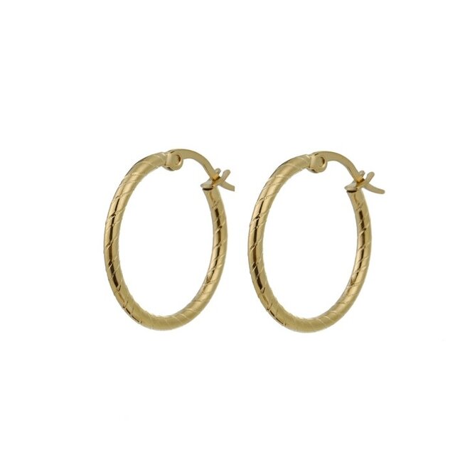 Go Dutch Label 20mm Roped Hoop Oorbellen E0849-2