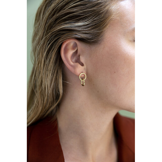 Go Dutch Label Double Rings Oorbellen E0848-2