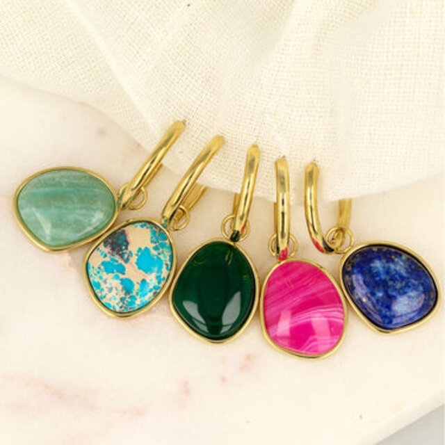 Oorring met Creatieve Amazonite Hanger