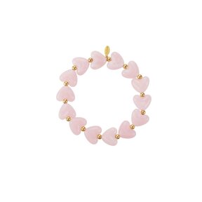 Hartjes Kralen Armband Pink