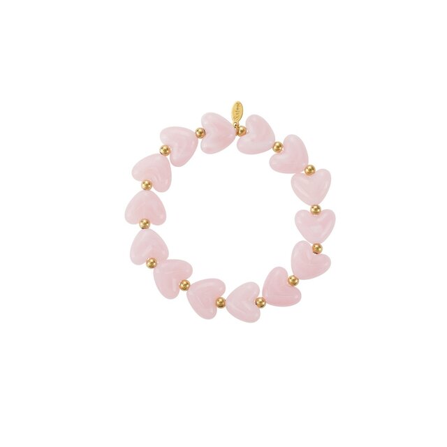Hartjes Kralen Armband Pink
