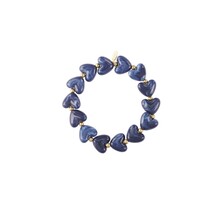 Hartjes Kralen Armband Navy Blue