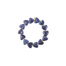 Hartjes Kralen Armband Navy Blue