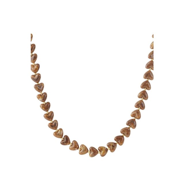 Hartjes  Kralen Halsketting Brown
