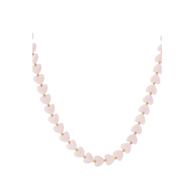 Hartjes  Kralen Halsketting Pink