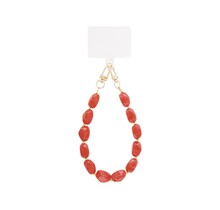 Telefoonkoord Acryl Kralen Brick Red