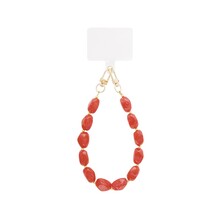 Telefoonkoord Acryl Kralen Brick Red