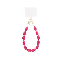 Telefoonkoord Acryl Kralen Rose-Red