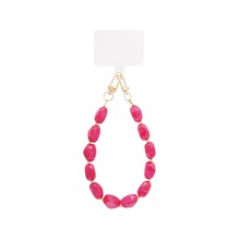 Telefoonkoord Acryl Kralen Rose-Red