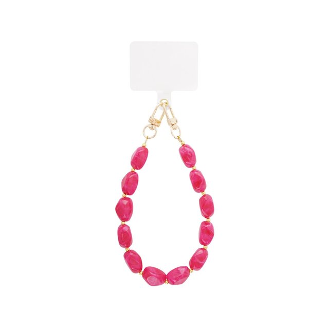 Telefoonkoord Acryl Kralen Rose-Red