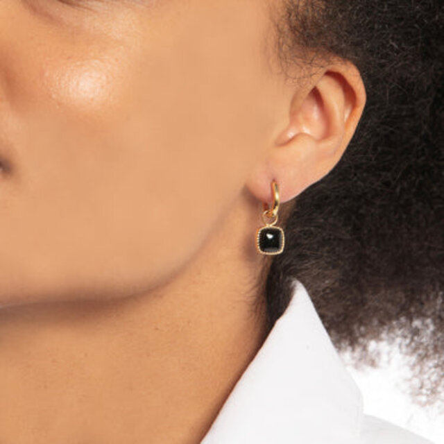 Klassieke Oorbellen met Onyx Hanger