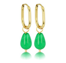 Gouden Oorringen met Chrysoprase Pracht