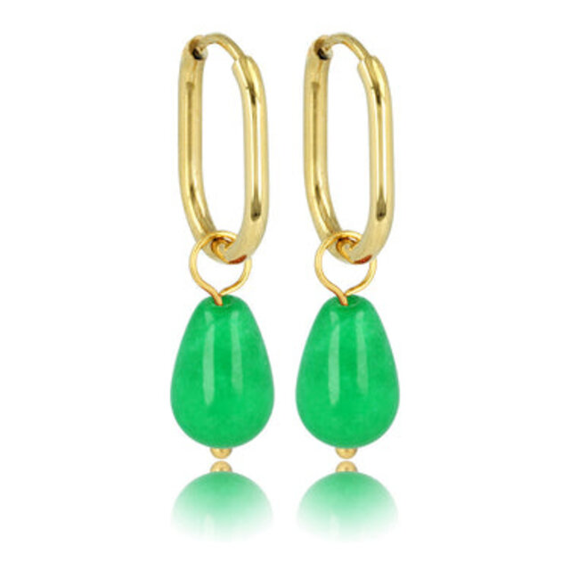 Gouden Oorringen met Chrysoprase Pracht