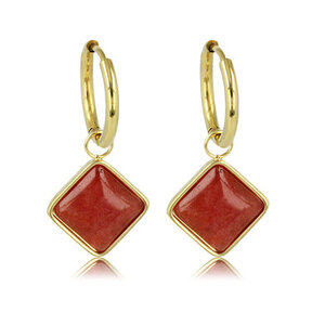 Oorringen met Red Aventurine Hanger