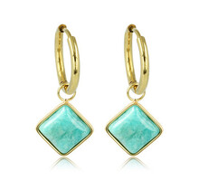 Oorring met Amazonite Ruit Hanger
