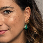 Oorring met Majestueuze Green Agate 38mm