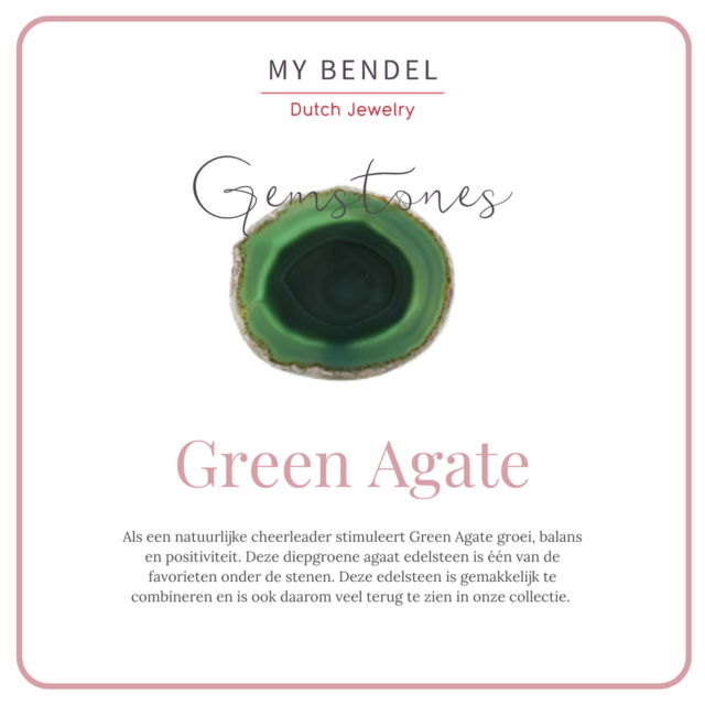 Oorring met Majestueuze Green Agate 38mm