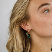 Oorring met Majestueuze Green Agate 38mm