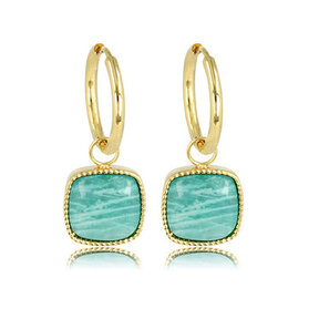 Oorring met Betoverende Amazonite 38mm