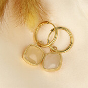 Stralende Oorring met Majestueuze Rose Quartz