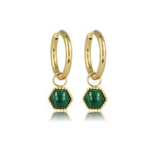 Zeshoekige Malachite Oorringen: Unieke Elegantie
