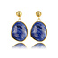 My Bendel Gouden Oorbel met Lapis Lazuli Ronde Hanger