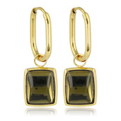 Elegante Ovale Oorringen met Groene Glassteen