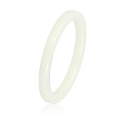 Onbreekbare smalle witte keramieken ring - 2 mm