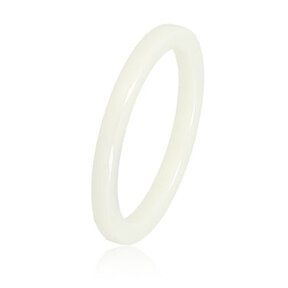 Onbreekbare smalle witte keramieken ring - 2 mm