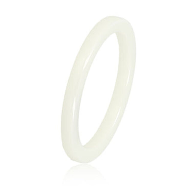 Onbreekbare smalle witte keramieken ring - 2 mm