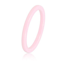 Onbreekbare roze keramieken ring - 2 mm smal