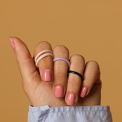 Onbreekbare roze keramieken ring - 2 mm smal