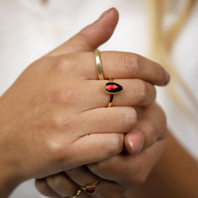 Ring - slangenhuid patroon - 3 mm smal