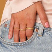 Gouden stardust aanschuifring - 4 mm breed - Sprankelend design