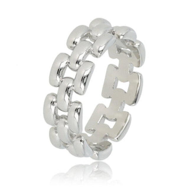 Brede gevlochten damesring - Elegant en stijlvol