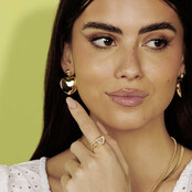 Gouden hartenring met parels - Elegant en sprankelend ontwerp