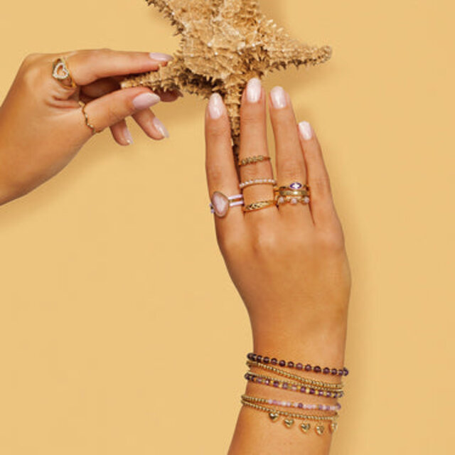 Gouden hartenring met parels - Elegant en sprankelend ontwerp