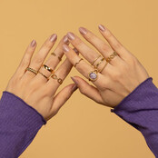 Gouden vintagering - Lilac Quartz edelsteen