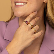 Gouden hartenring - Amethyst edelsteen - Rust & bescherming