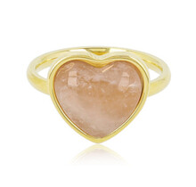 Gouden hartenring - Rose Quartz edelsteen - Innerlijke kracht