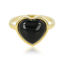 Gouden hartenring - Onyx edelsteen - Innerlijke kracht