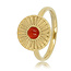 My Bendel Gouden ring met zonnetje - Carnelian edelsteen - Stijlvol