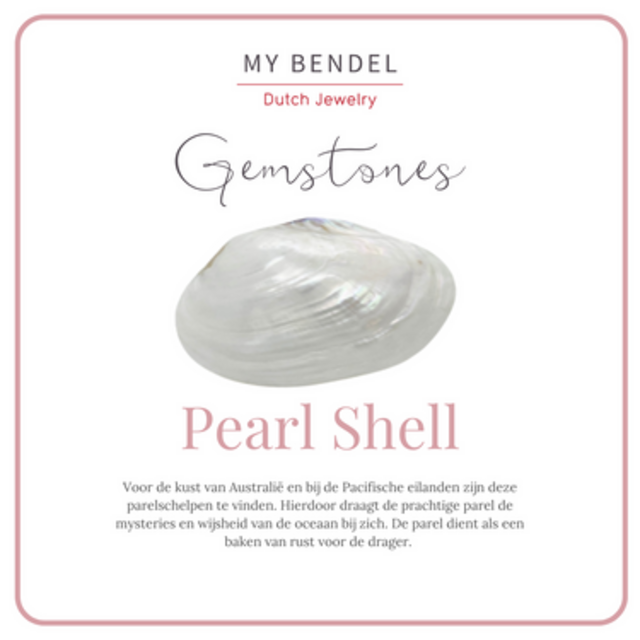 Gouden ring - ronde Pearlshell - zilverachtige gloed